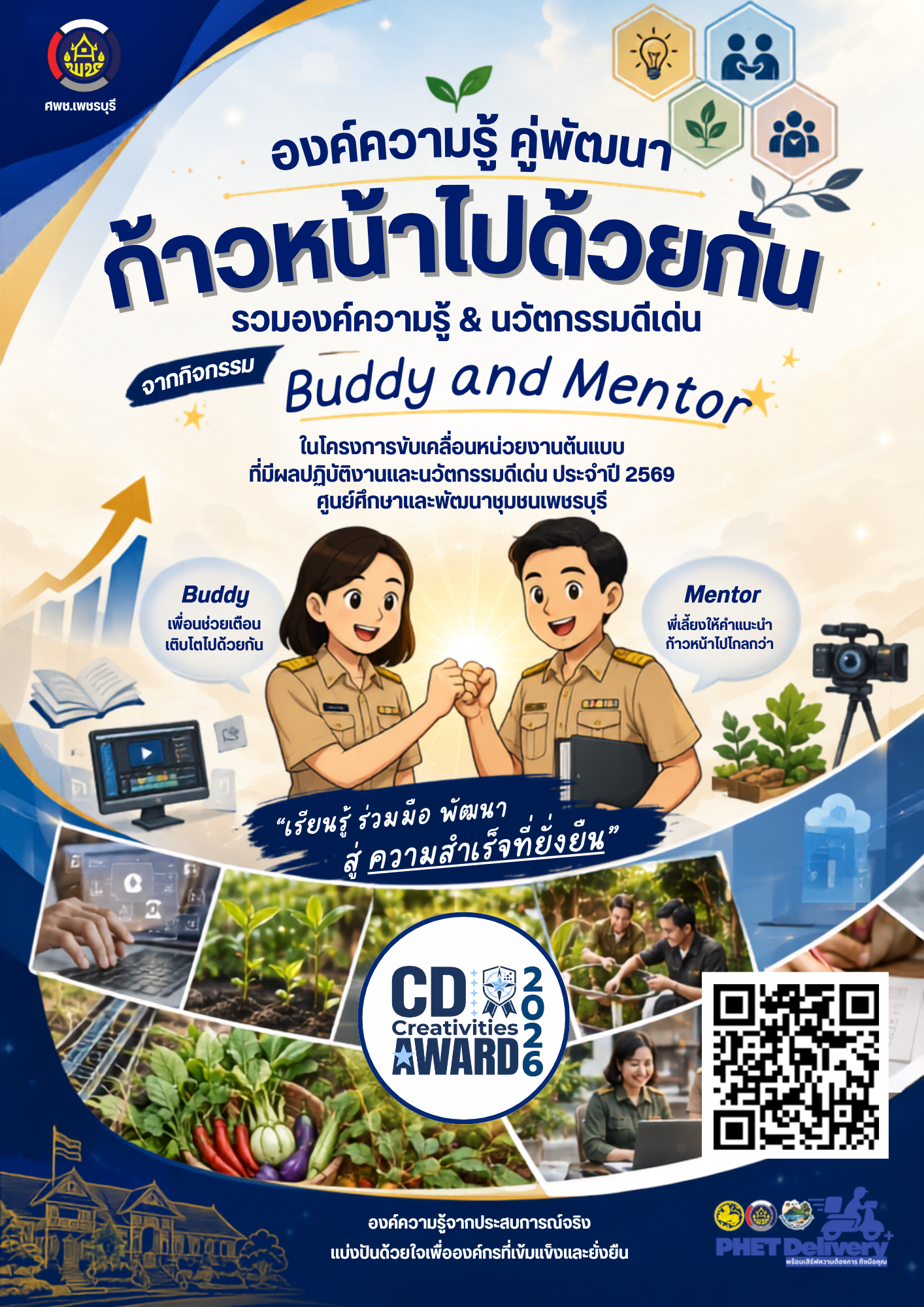 สรุปองค์ความรู้จากการดำเนินงาน Buddy & Mentor “องค์ความรู้ คู่พัฒนา ก้าวหน้าไปด้วยกัน รวบรวมองค์ความรู้และนวัตกรรมดีเด่น ของบุคลากรภายในศูนย์ศึกษาและพัฒนาชุมชนเพชรบุรี 